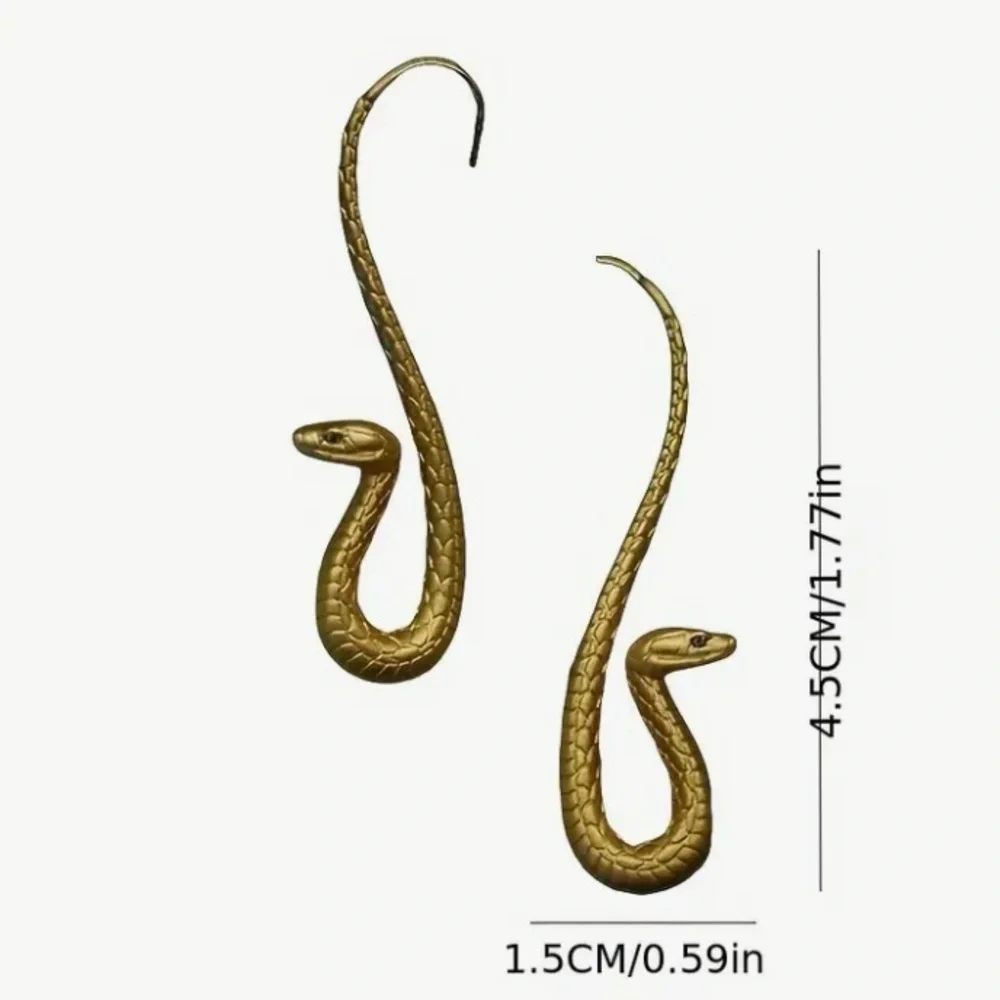 ✨Anthropologie Gold Snake Drop Earrings - Picture 5 of 6
